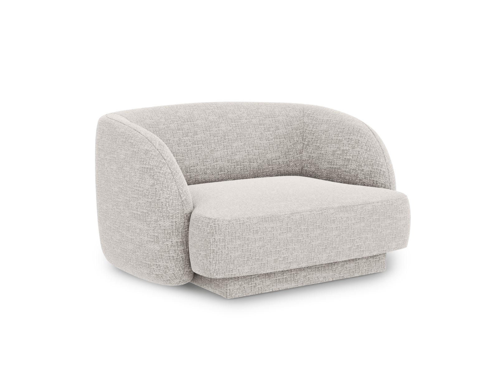 SESSEL Miley aus Chenille-Stoff hellgrau - Hellgrau, Textil (90/70/103cm) - Micadoni