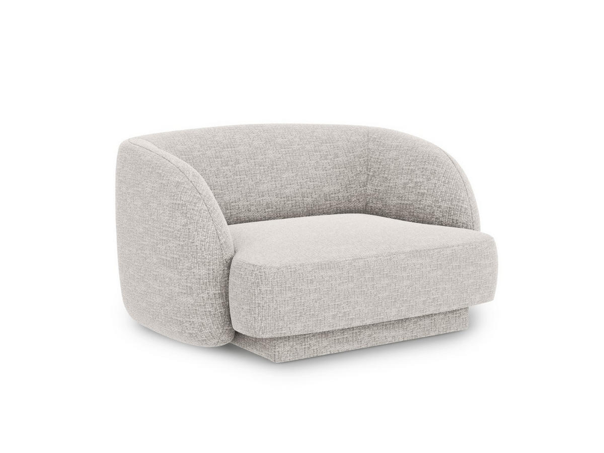 SESSEL Miley aus Chenille-Stoff hellgrau - Hellgrau, Textil (90/70/103cm) - Micadoni