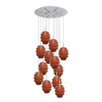 GALERIELEUCHTE Echos 12-flammig Braun Ø 25cm - Braun/Weiß, Glas (25/25/28cm) - s.luce
