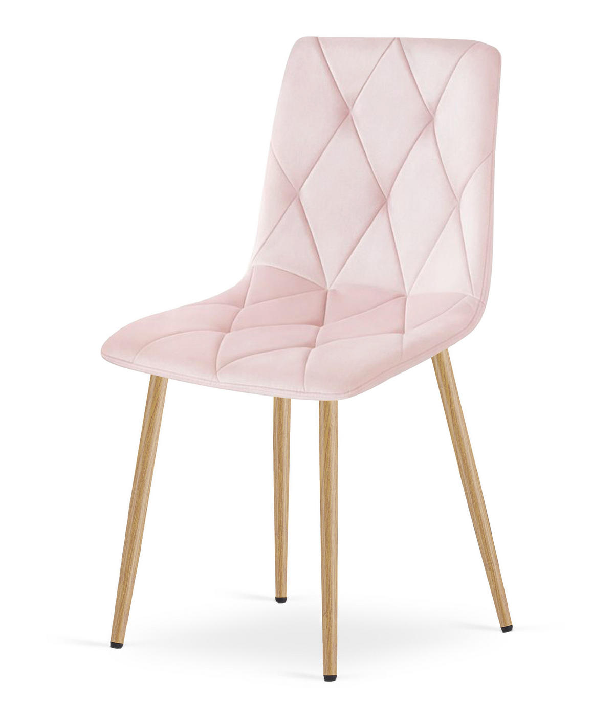 STUHL Hellrosa 45x54 cm LIBRA Samtbezug - Hellrosa, Holz (45/41/54cm)
