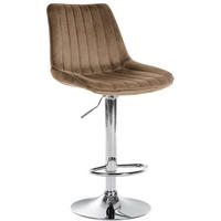 BARHOCKER Samt braun - Chromfarben/Braun, Textil/Metall (49.5/91/50cm) - CLP