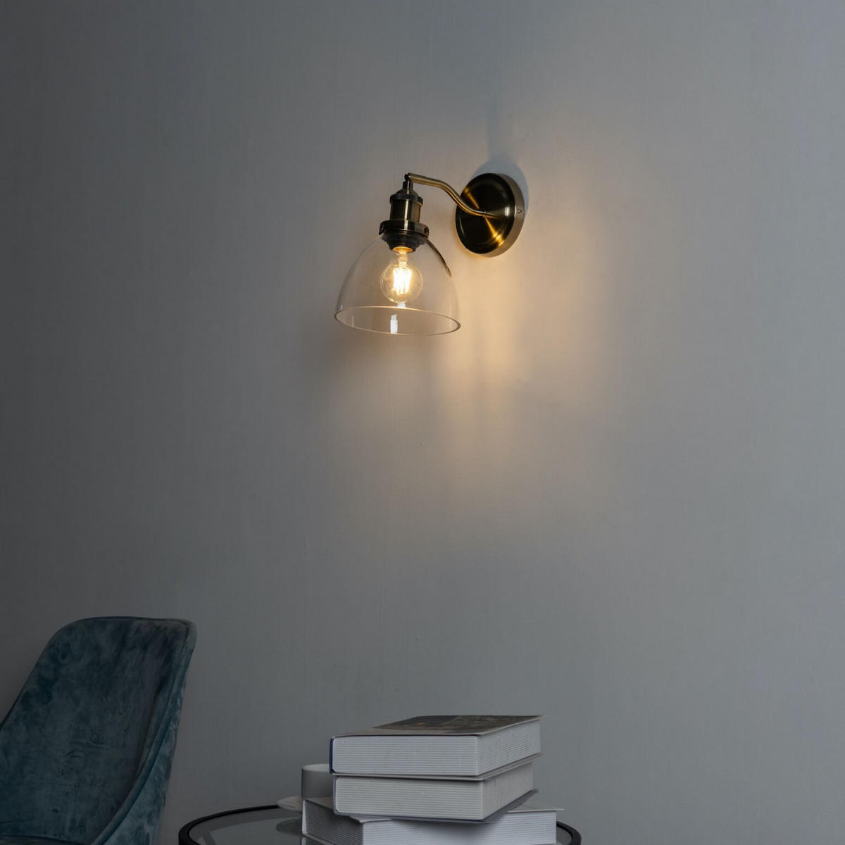 WANDLEUCHTE Flavia, Messing und Weiß, 25cm - Messingfarben, Glas (29/25/25cm) - KOSILUM