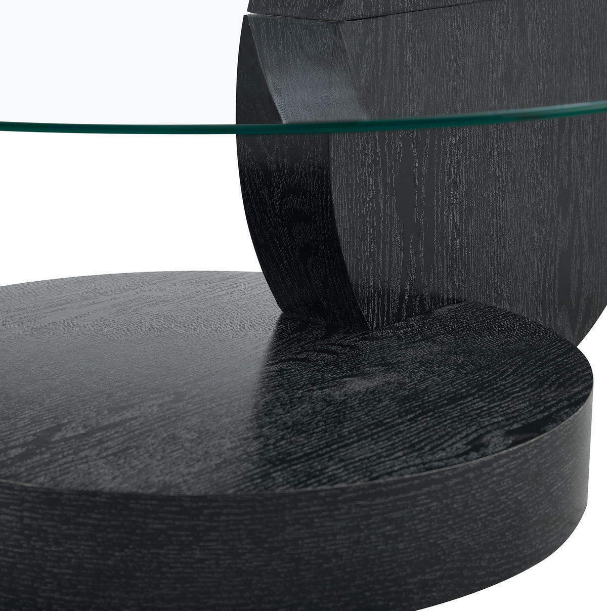 COUCHTISCH 50/70 cm schwarz transparent aus MDF und Sicherheitsglas mit Mehrstufen-Ablage - Transparent, Holzwerkstoff (90/70/44cm) - OKMYHOME