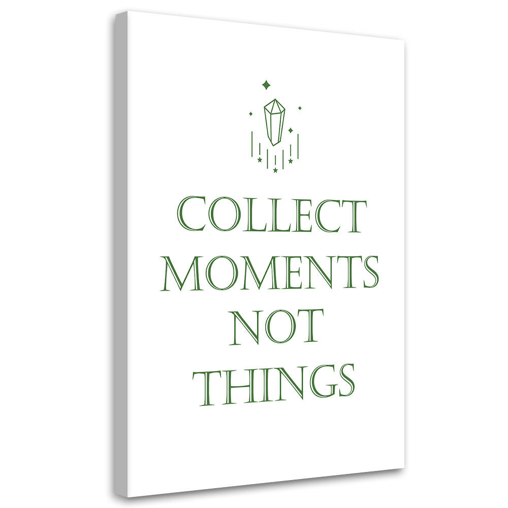 WANDBILD inschrift sammle die momente - Grün, Textil (40/60cm) - Feeby