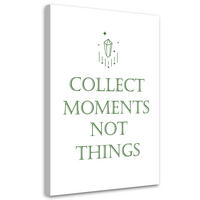 WANDBILD inschrift sammle die momente - Grün, Textil (40/60cm) - Feeby