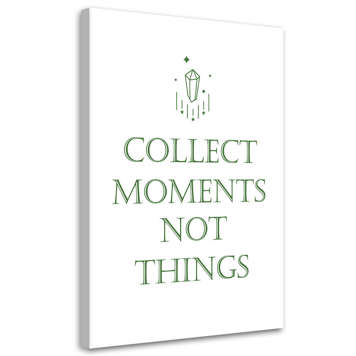 WANDBILD inschrift sammle die momente - Grün, Textil (40/60cm) - Feeby