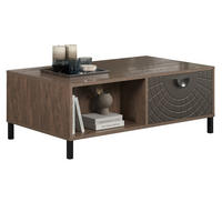 COUCHTISCH Bronze mit Rostoptik 110 cm, Beistelltisch mit Soft-Close - Rostfarben/Schwarz, Holzwerkstoff/Metall (60/110/37cm) - Top.Furn