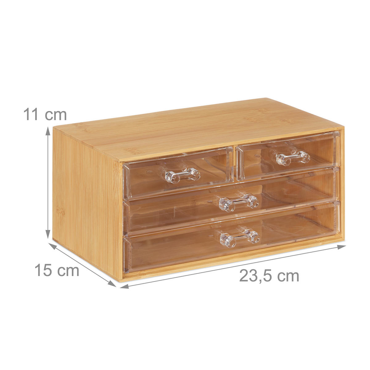 MAKEUP-ORGANIZER - Multicolor, Holz/Kunststoff (23.5/11/15cm) - Relaxdays