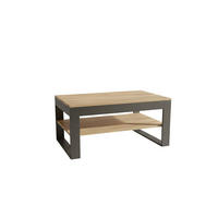 COUCHTISCH rechteckig Eiche Gold Schwarz matt 90/60/50 cm - Eichefarben/Schwarz, Holzwerkstoff (60/90/50cm) - designimpex