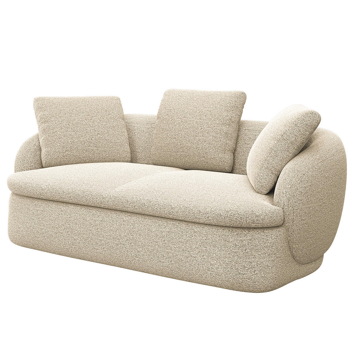 2,5-SITZER SOFA - Creme, Textil (186/74/102cm) - home24
