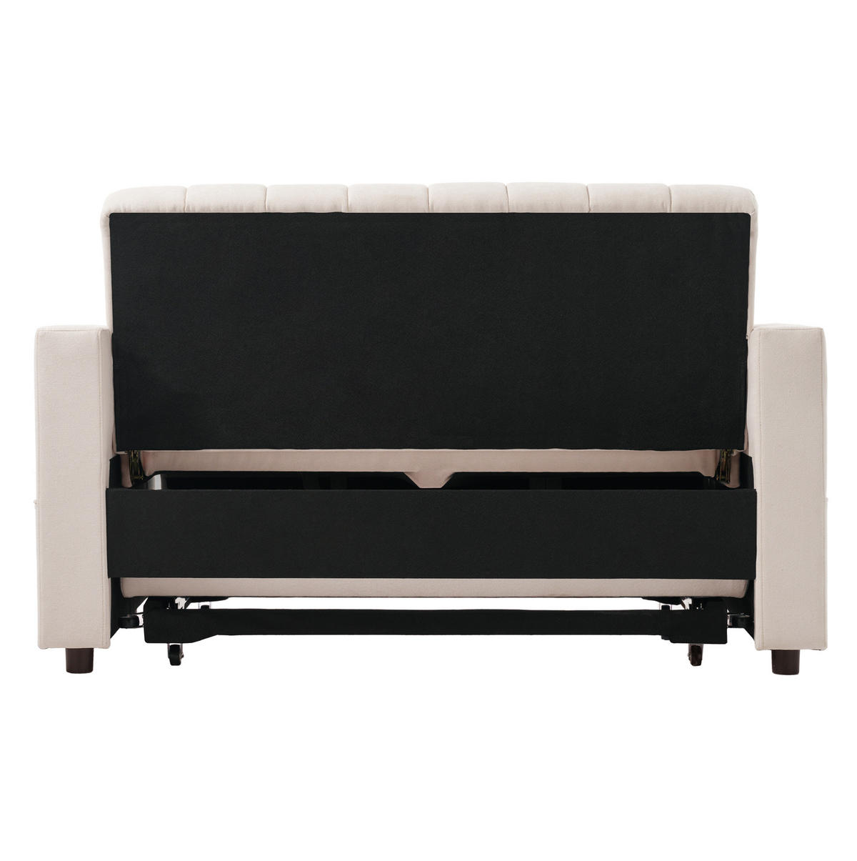 SCHLAFSOFA aus Baumwollstoff 136x162x84 cm Beige mit verstellbarer Rückenlehne, Getränkehaltern und Seitentaschen - Beige, Textil (162/84/136cm) - Modfu