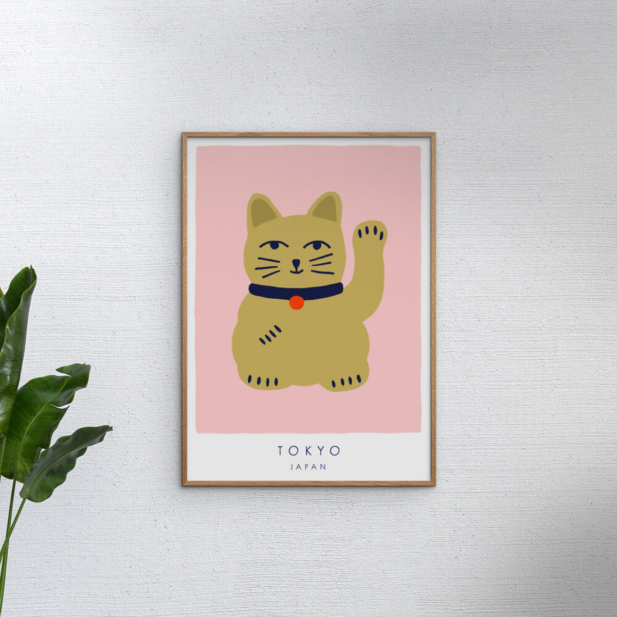 POSTER Maren Gross - Maneki Neko, A Lucky Cat - Pink, Papier (30/40/0.1cm) - Poster&Frame