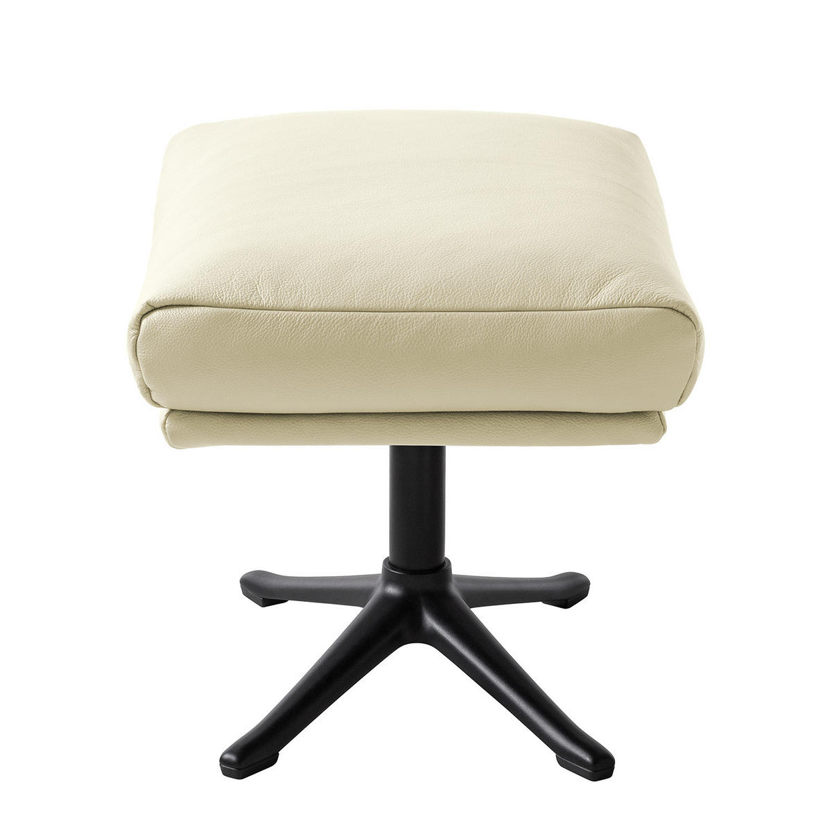 POLSTERHOCKER mit Kreuzfuß - Chromfarben/Weiß, Leder/Metall (51/37/41cm) - home24