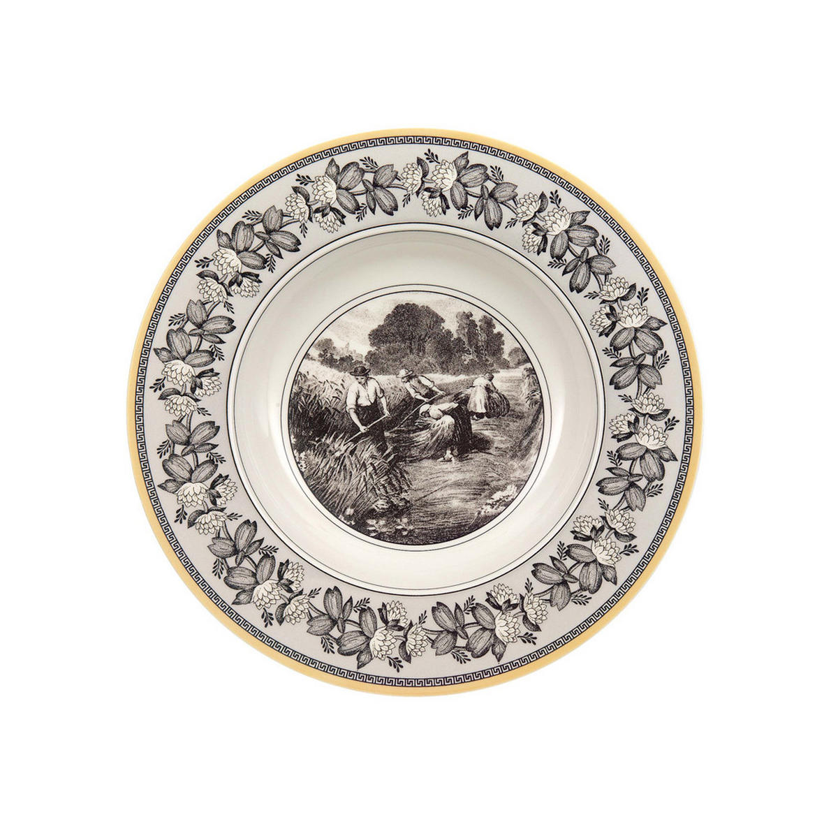 SUPPENTELLER Audun Ferme weiß-grau-gelb ø 24,2 cm 6er Set - Gelb/Weiß, Keramik (24.2cm) - Villeroy & Boch
