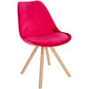 STUHL Samt rot - Eukalyptusholzfarben/Rot, Holz/Textil (48/81/54cm) - CLP