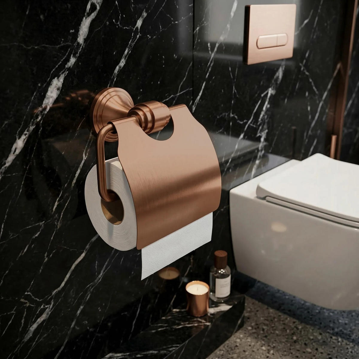 TOILETTENPAPIERHALTER Rea 1608 Aristo Gebürstetes Kupfer - Kupferfarben, Metall (11.5/12/0.8cm) - REA