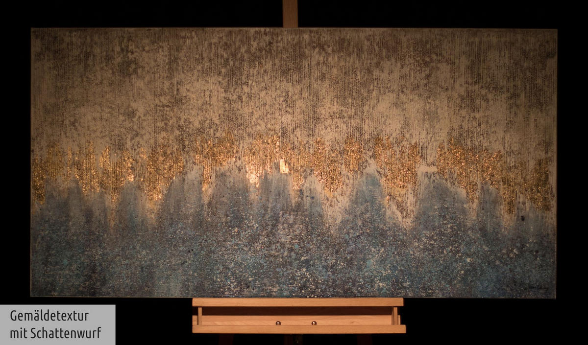 ÖLGEMÄLDE 140/70 cm - Blau/Grau, Holz/Textil (2.52/70cm) - KUNSTLOFT
