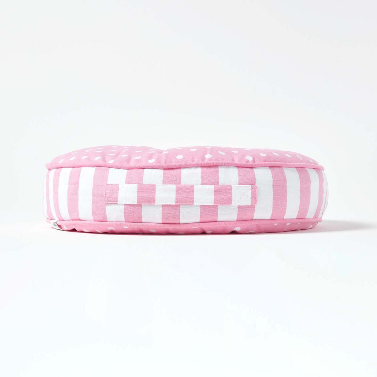 BODENKISSEN rosa, Punkte & Streifen ? 43/7 cm - Rosa, Textil (43/43/7cm) - Homescapes