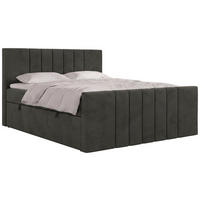 BOXBETT INERO DUO 200/200 - Dunkelgrau Velvet - Topper T25 - H3 - Dunkelgrau/Schwarz, Kunststoff/Textil (200/200cm) - MKS
