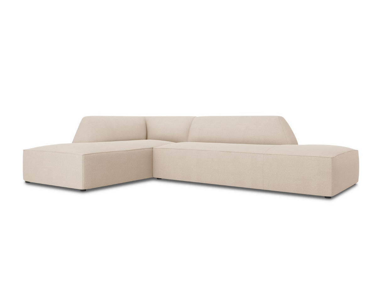 ECKSOFA links Ruby aus strukturiertem Stoff beige 4 Sitzplätze - Creme, Textil (180/273cm) - Micadoni