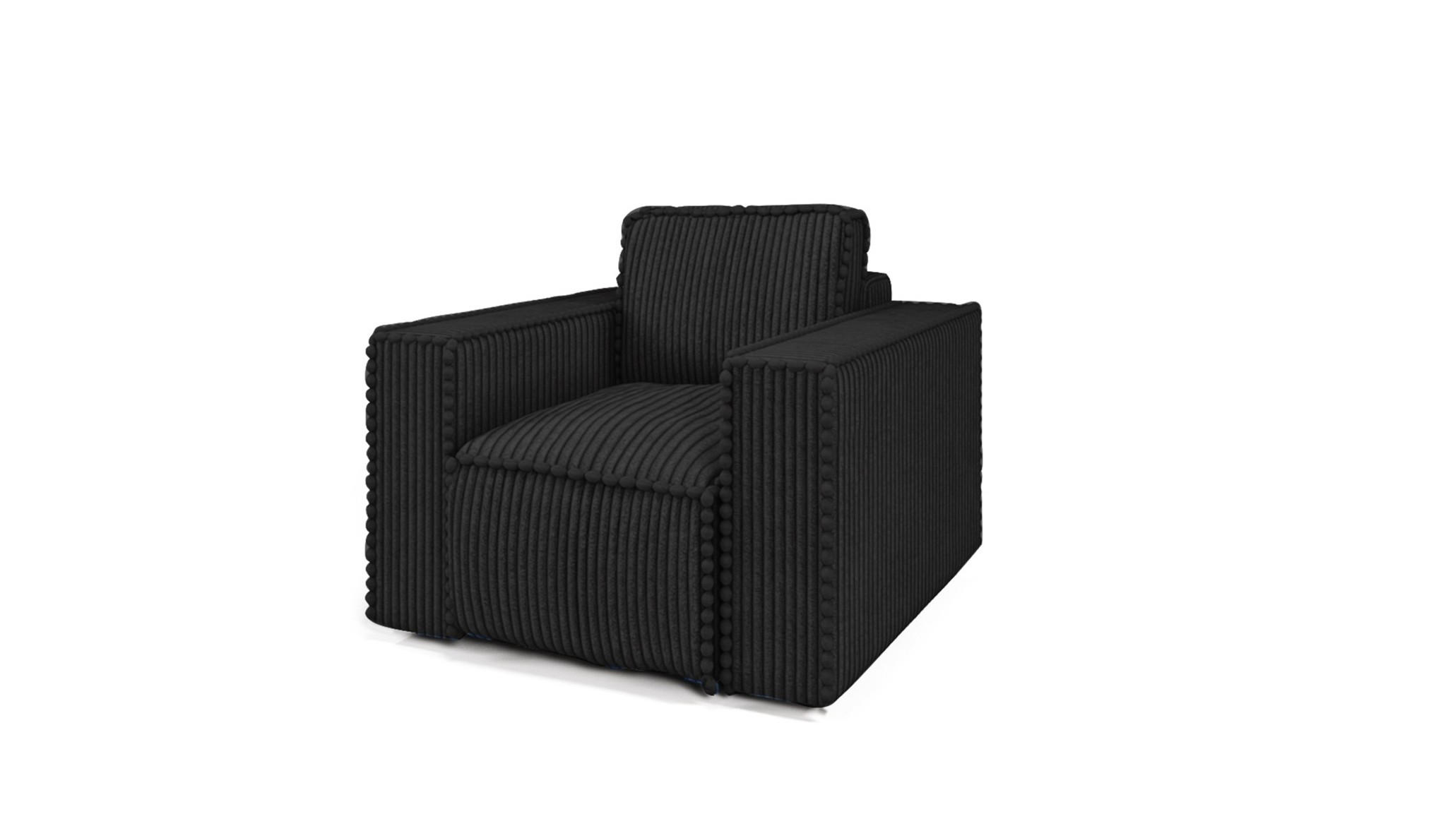 SESSEL Vajana - Schwarz, Holzwerkstoff/Textil (85/86/102cm) - Fun Möbel