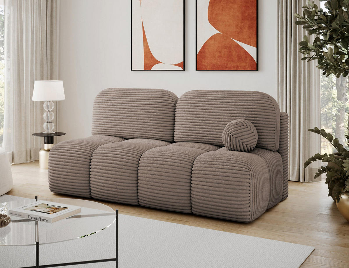 SCHLAFSOFA Nuwia mit Schlaffunktion und Bettkasten – Modernes Designsofa mit Schlafauszug und dekorativer Steppung - Braun, Kunststoff (200/102/100cm) - Wohnideebilder
