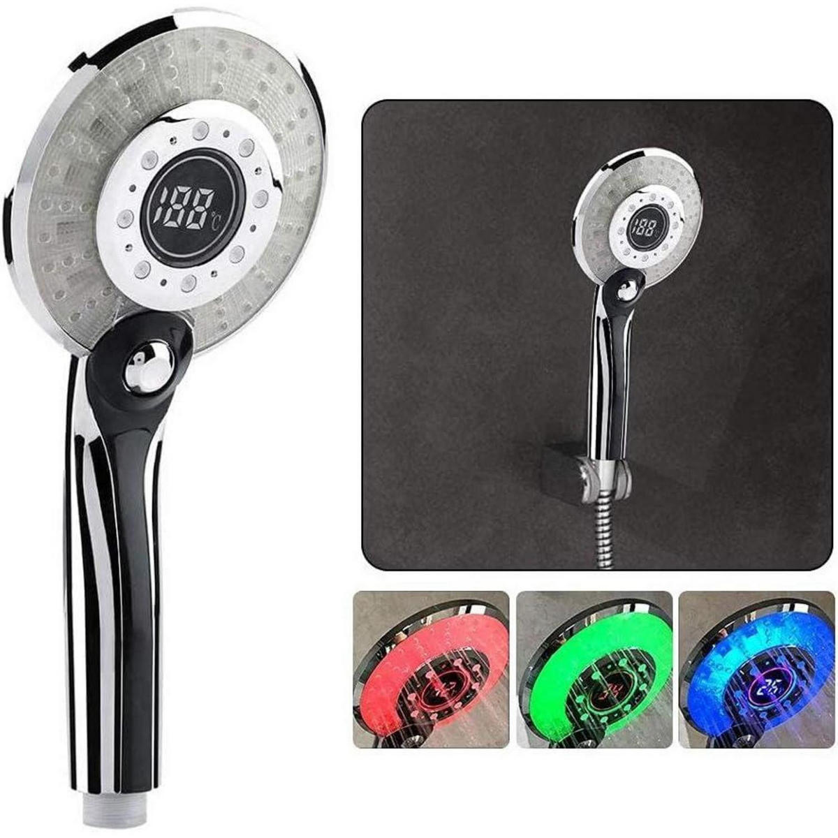 HANDBRAUSE LED mit Temperaturanzeige und Farbwechsel - Multicolor, Kunststoff (13/12.7/28cm)