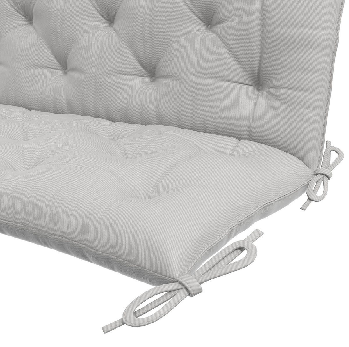 HOLLYWOODSCHAUKELAUFLAGE aus Polyester 150x98x8 cm in Hellgrau mit 6 Bändern - Hellgrau, Textil (98/8/150cm) - Modfu
