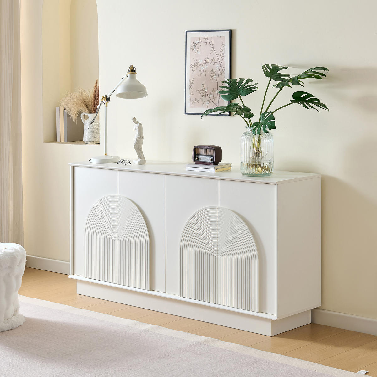SIDEBOARD 160 cm 4 Türen weiß - Weiß, Holzwerkstoff (160/80/38cm)