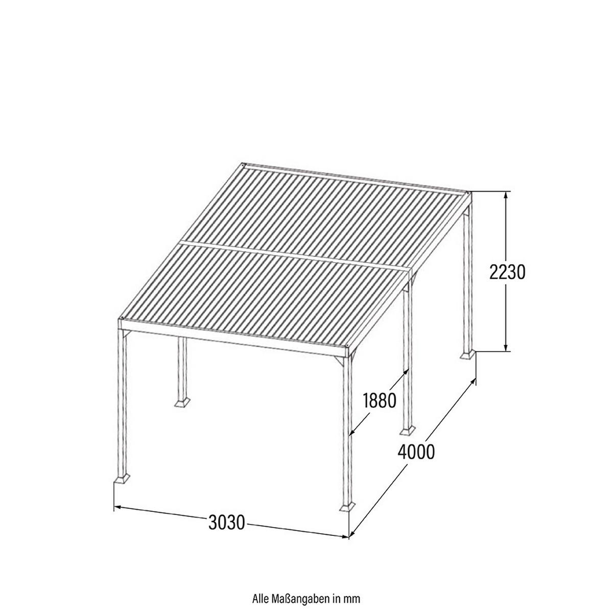 LAMELLENPAVILLON CANNES - Anthrazit, Metall (400/223/303cm) - Home Deluxe