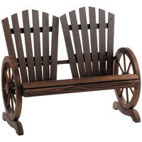 GARTENBANK 2-Sitzer DE-08299 Massivholz mit Armlehnen Dunkelbraun - Dunkelbraun, Holz (108/95/66cm) - ComfortXL