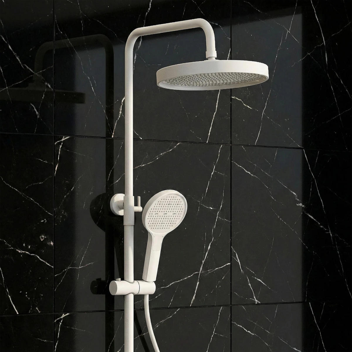 DUSCHGARNITUR Rea Creo White - Weiß, Metall (15.5/128/37cm) - REA