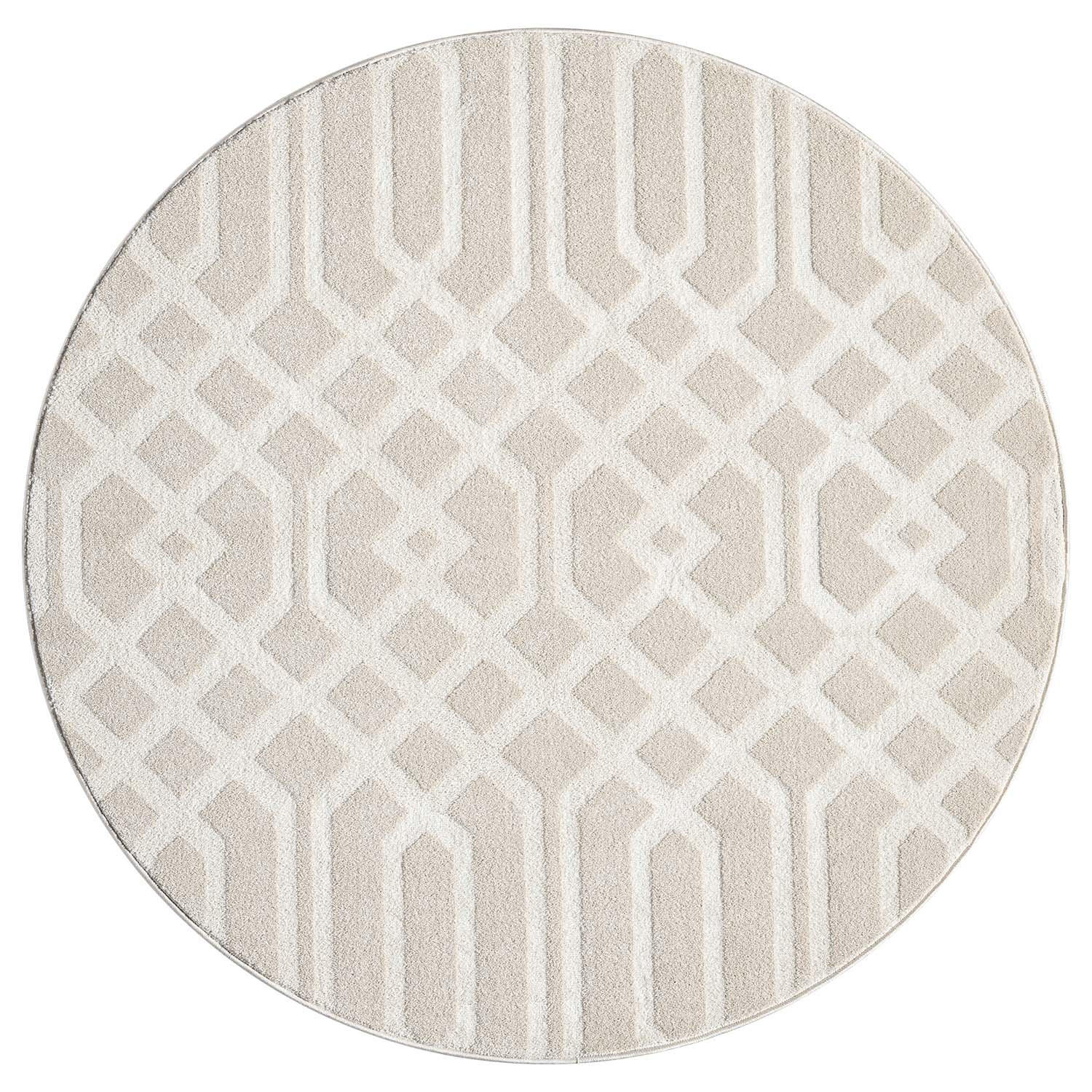 KURZFLOR-TEPPICH Flair 138 Beige 200x200 cm - Beige, Textil (200/200cm) - carpet city