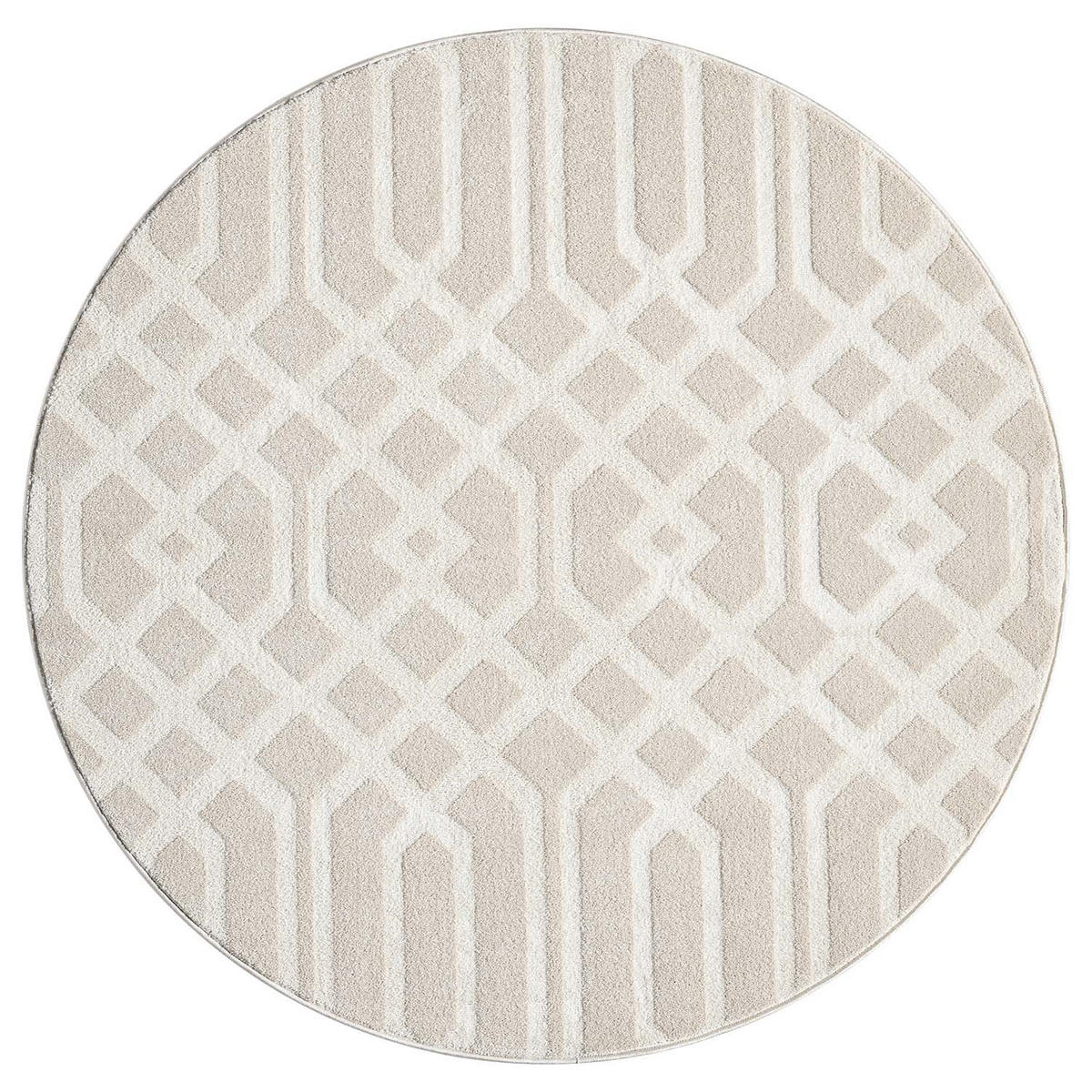 KURZFLOR-TEPPICH Flair 138 Beige 200x200 cm - Beige, Textil (200/200cm) - carpet city