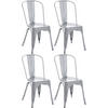 BESUCHERSTUHL 4er Set Metall silber - Silberfarben, Metall (44/89/48cm) - CLP