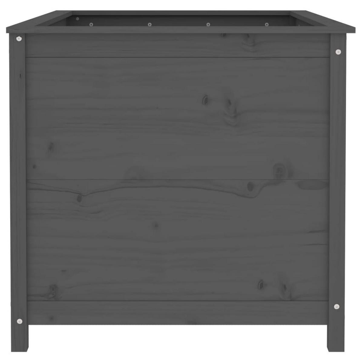 HOCHBEET Grau 119,5x82,5x78 cm Massivholz Kiefer - Grau, Holz (119.5/78/82.5cm) - furnicato
