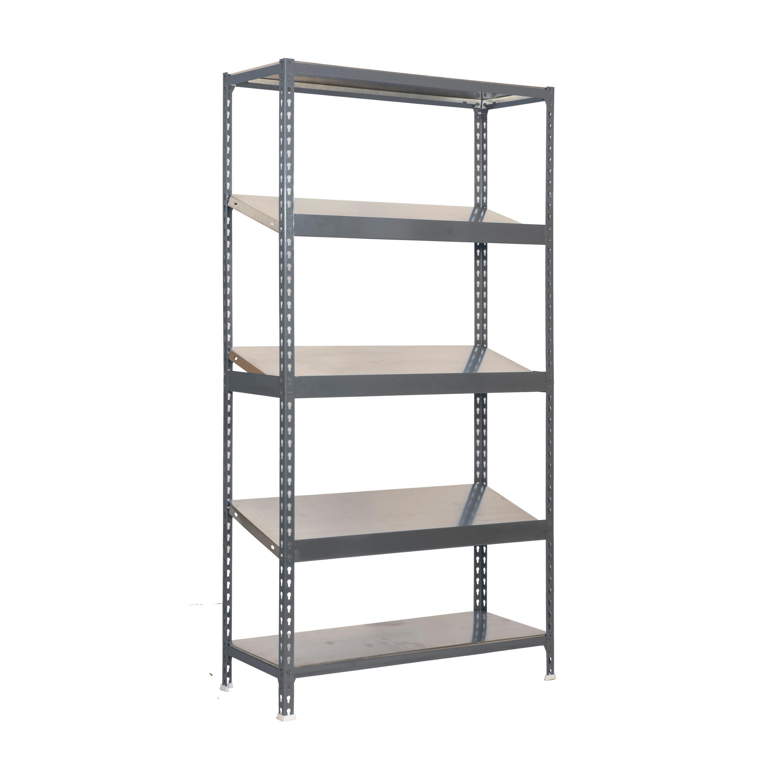 SCHRÄGBODENREGAL DOWA | Stecksystem | HxBxT 200x100x40cm | Fachlast 200kg | Grau - Grau, Metall (100/200/40cm) - PROREGAL