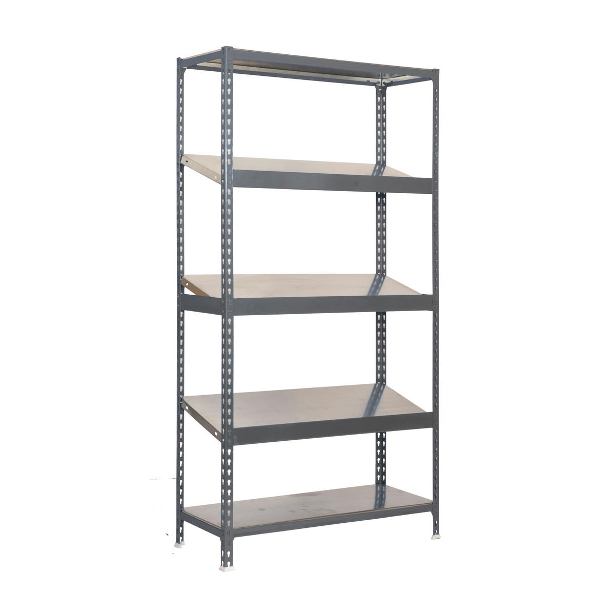 SCHRÄGBODENREGAL DOWA | Stecksystem | HxBxT 200x100x40cm | Fachlast 200kg | Grau - Grau, Metall (100/200/40cm) - PROREGAL