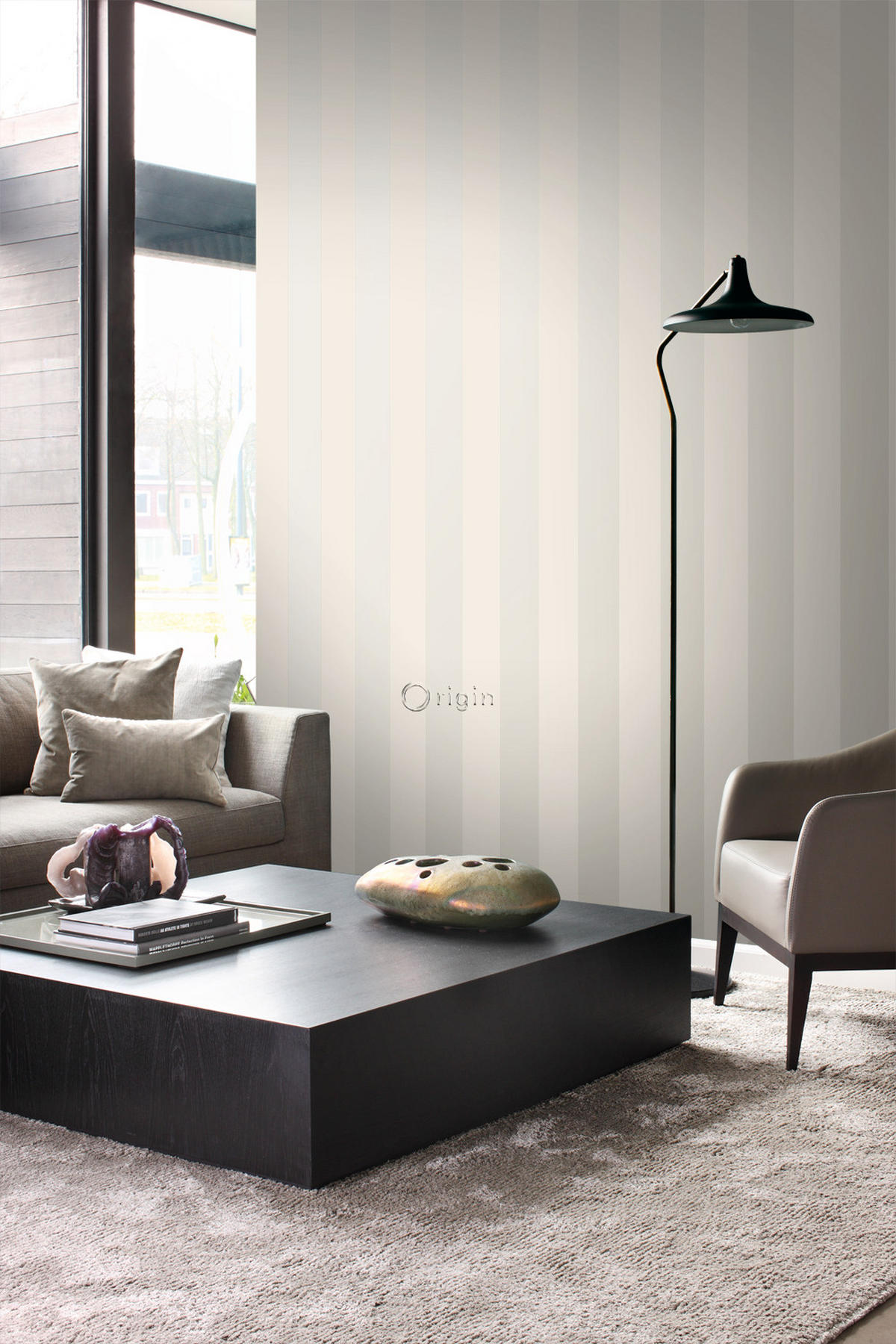 TAPETE Streifen 53 cm x 10.05 m - Beige, Papier (53/1000cm) - Origin Wallcoverings