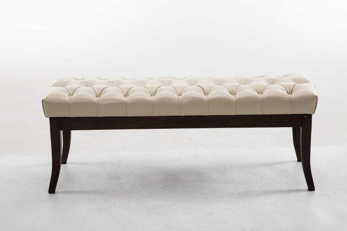 SITZBANK 120/38 cm Kunstleder Creme - Creme, Holz/Textil (120/46/38cm) - CLP