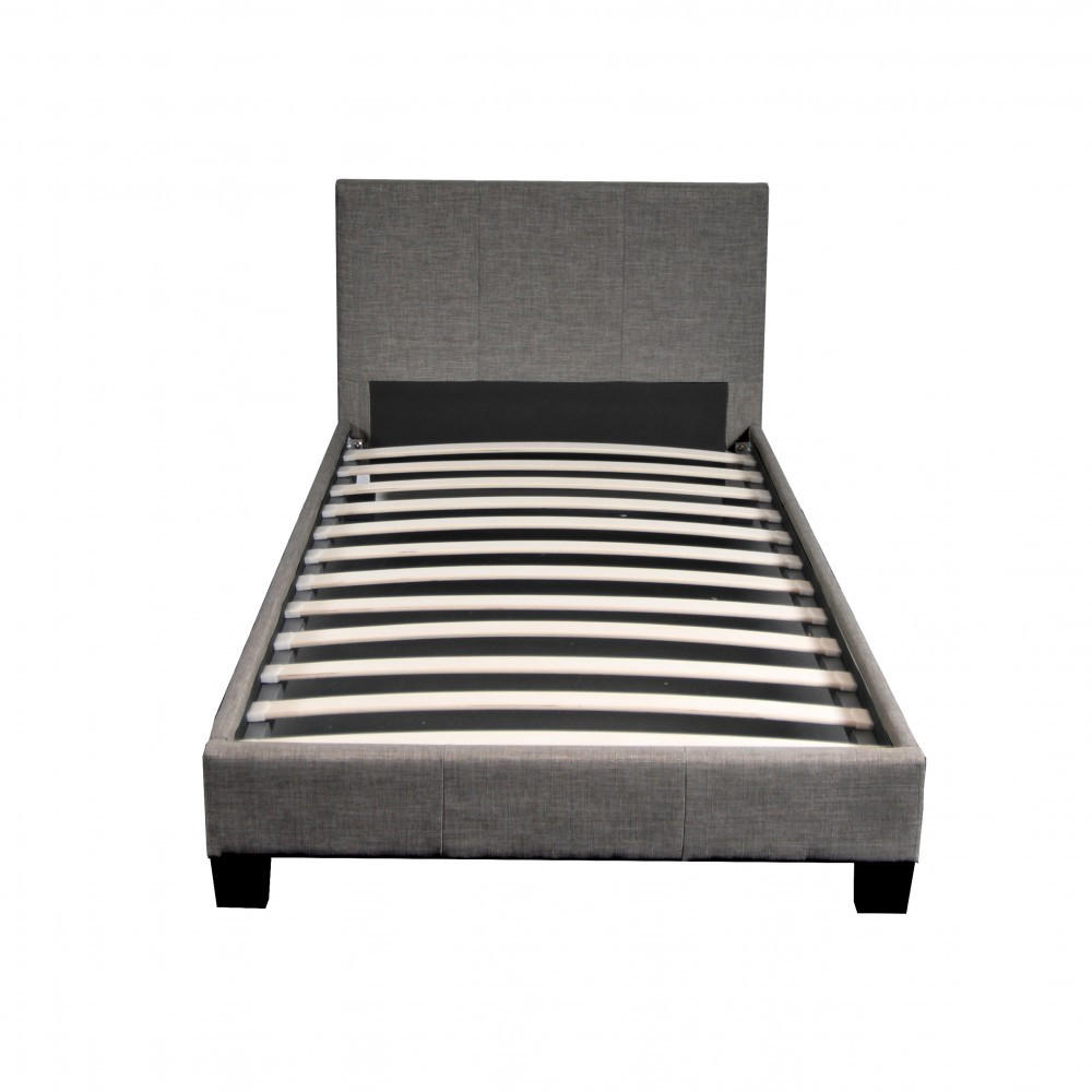 BETT DUBLIN mit Lattenrost / Bett 90x190 - Dunkelgrau - Dunkelgrau, Holzwerkstoff (90/190cm) - Weber Industries