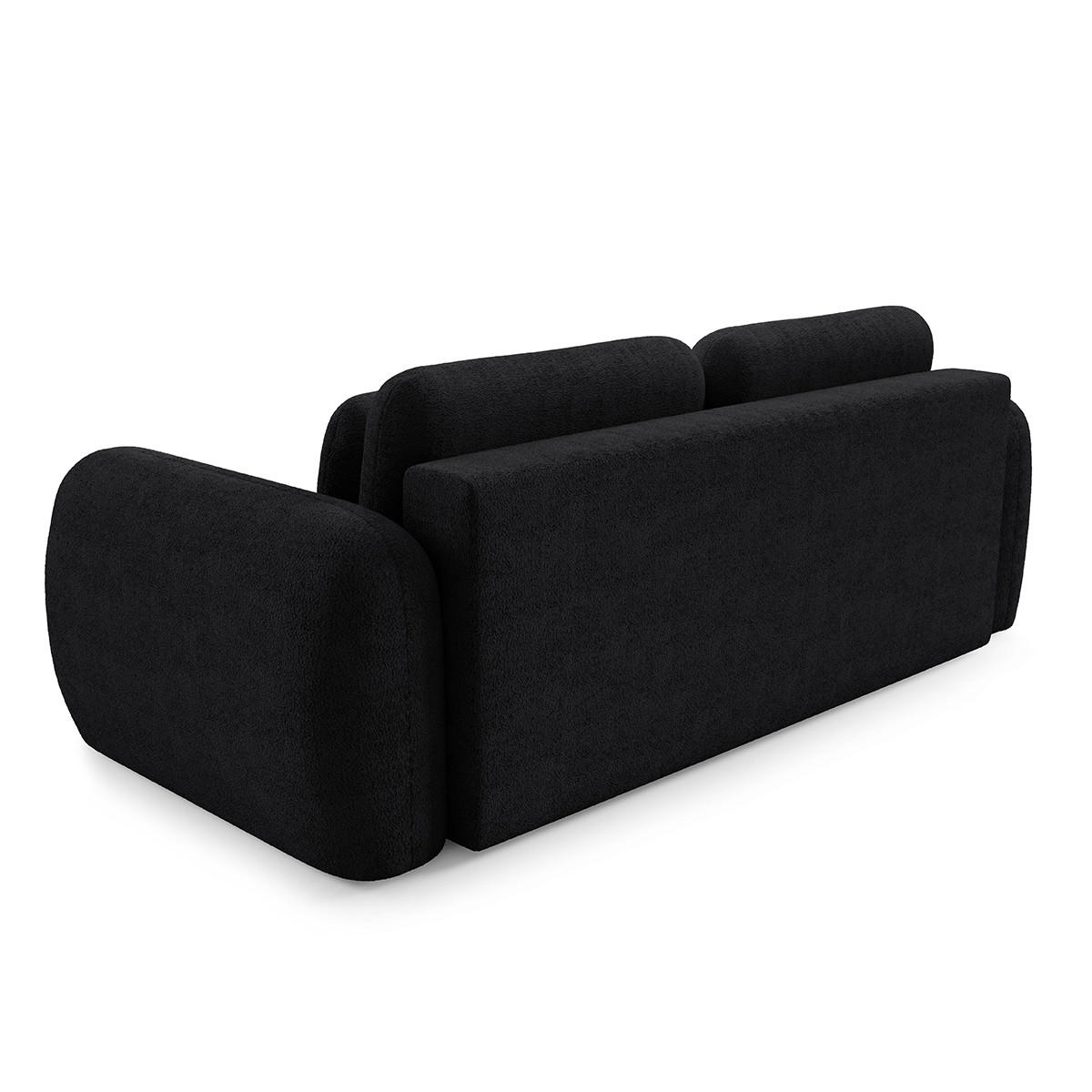 SOFA Cesar 3 Sitzplätze Schwarz - Schwarz, Holz (266/95/110cm) - Petits-meubles