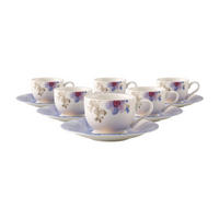 ESPRESSOTASSEN MIT UNTERTASSEN Mariefleur Gris Basic bunt 50 ml 6er Set - Multicolor, Keramik (12/6.1/12cm) - Villeroy & Boch