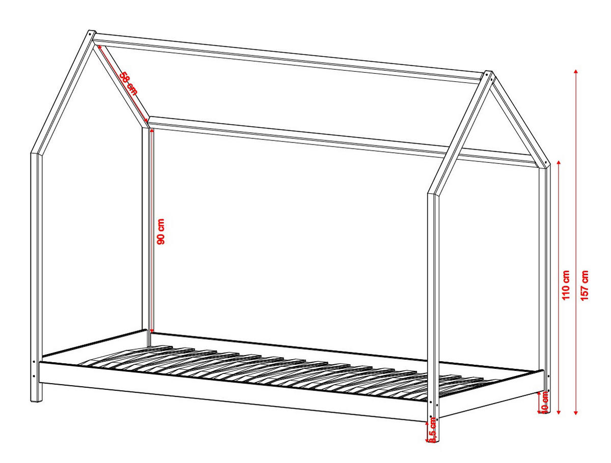 KINDERBETT Karin 90x200 natur - Hellbraun, Holzwerkstoff (90/200cm) - Kids Collective