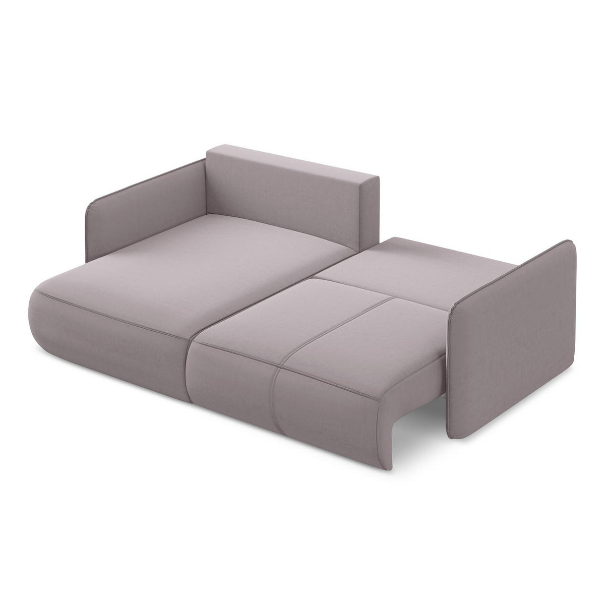 ECKSOFA mit Schlaffunktion Samt Stoff Violett - Lila/Flieder, Kunststoff/Textil (148/207cm) - LaMiaSofa