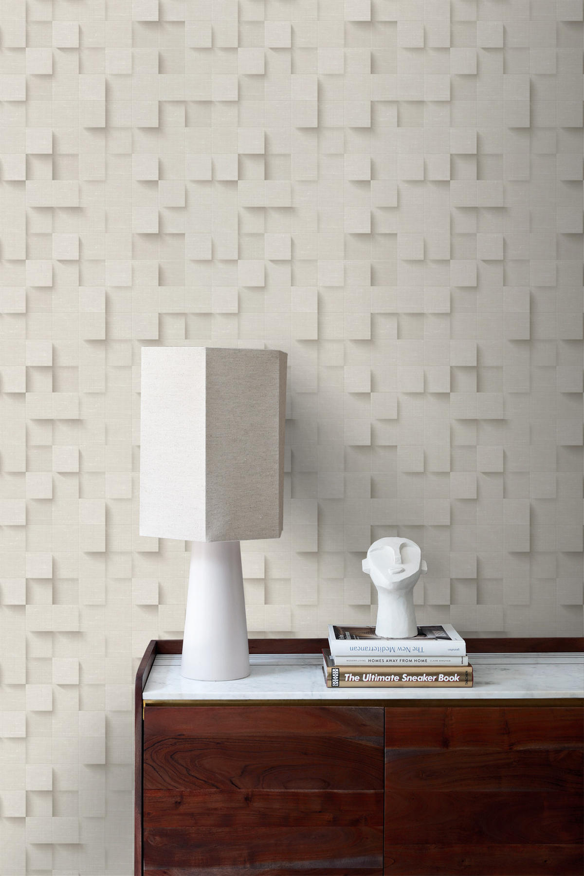 TAPETE 3D-Würfel 50 x 900 cm - Beige, Papier (50/900cm) - Origin Wallcoverings