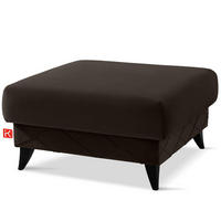 POUF GUSTAVO III Velours, Braun - Braun, Holz/Holzwerkstoff (92/49/92cm) - KONSIMO®