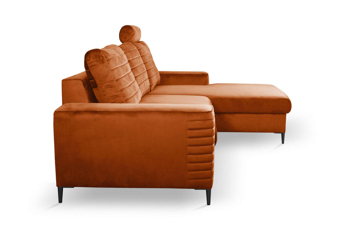 ECKSOFA NITRO R Orange (Velluto 33) - Orange, Holzwerkstoff (253/165cm) - Möblo