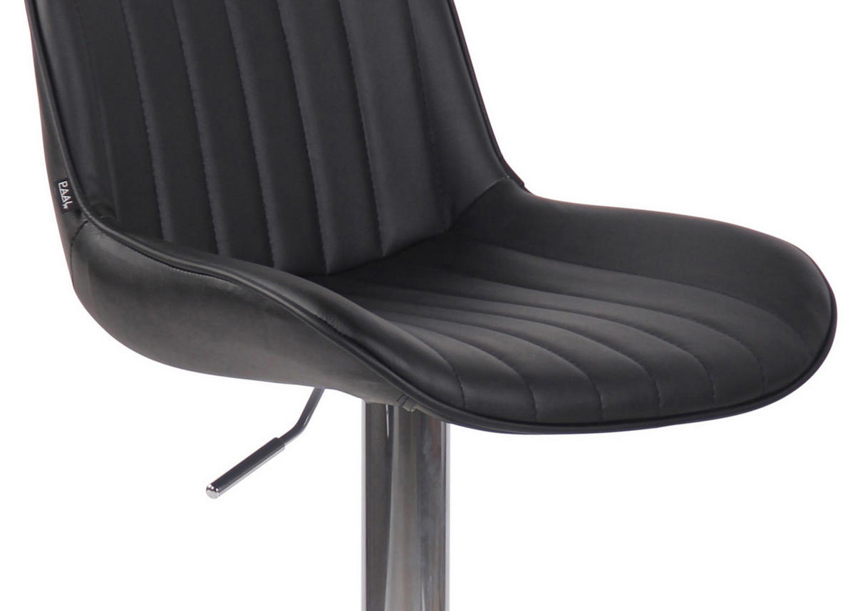 BARHOCKER Lento Gestell Metall in Chromoptik Kunstleder Schwarz - Chromfarben/Schwarz, Kunststoff/Metall (50/108/50cm) - TPFLiving