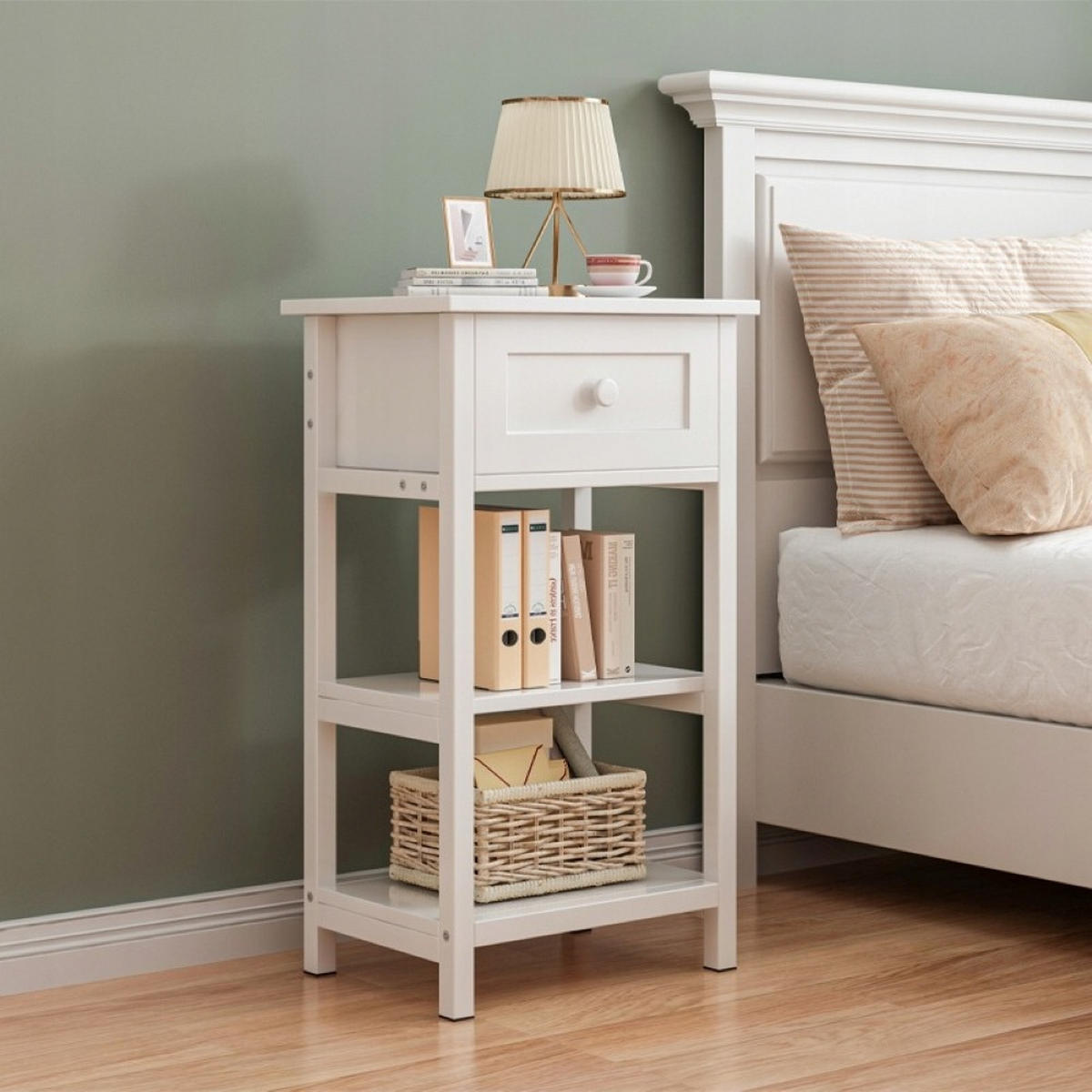 NACHTTISCH weiß 45/68/30 cm - Weiß, Holzwerkstoff (40/68/30cm)